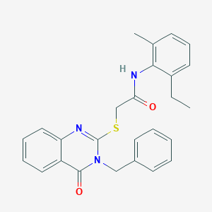 2-[(3-benzyl-4-oxo-3,4-dihydro-2-quinazolinyl)sulfanyl]-N-(2-ethyl-6-methylphenyl)acetamide