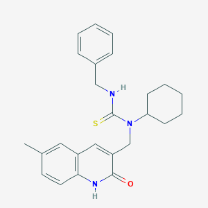N'-benzyl-N-cyclohexyl-N-[(6-methyl-2-oxo-1,2-dihydro-3-quinolinyl)methyl]thiourea