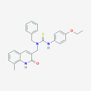 N-benzyl-N'-(4-ethoxyphenyl)-N-[(8-methyl-2-oxo-1,2-dihydro-3-quinolinyl)methyl]thiourea