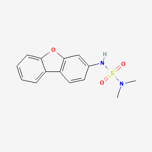 molecular formula C14H14N2O3S B4202237 DIMETHYL({8-OXATRICYCLO[7.4.0.0(2),?]TRIDECA-1(9),2(7),3,5,10,12-HEXAEN-5-YL}SULFAMOYL)AMINE 