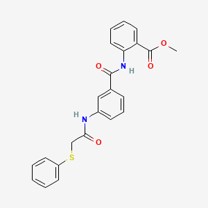 molecular formula C23H20N2O4S B4202296 methyl 2-[(3-{[(phenylthio)acetyl]amino}benzoyl)amino]benzoate 