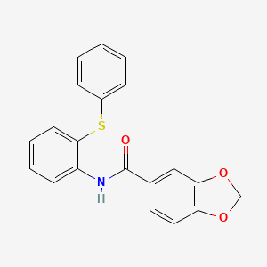 molecular formula C20H15NO3S B4202327 N-[2-(phenylsulfanyl)phenyl]-1,3-benzodioxole-5-carboxamide 