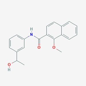 molecular formula C20H19NO3 B4202375 N-[3-(1-hydroxyethyl)phenyl]-1-methoxynaphthalene-2-carboxamide 