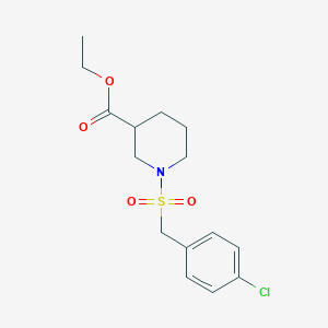 molecular formula C15H20ClNO4S B4202486 Ethyl 1-[(4-chlorobenzyl)sulfonyl]piperidine-3-carboxylate 