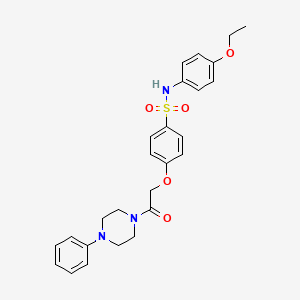 molecular formula C26H29N3O5S B4202656 N-(4-ethoxyphenyl)-4-[2-oxo-2-(4-phenylpiperazin-1-yl)ethoxy]benzenesulfonamide 