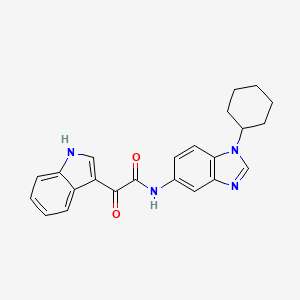 molecular formula C23H22N4O2 B4202841 N-(1-CYCLOHEXYL-1H-13-BENZODIAZOL-5-YL)-2-(1H-INDOL-3-YL)-2-OXOACETAMIDE 