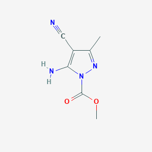 molecular formula C7H8N4O2 B420340 methyl 5-amino-4-cyano-3-methyl-1H-pyrazole-1-carboxylate 