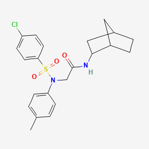 molecular formula C22H25ClN2O3S B4203719 N~1~-bicyclo[2.2.1]hept-2-yl-N~2~-[(4-chlorophenyl)sulfonyl]-N~2~-(4-methylphenyl)glycinamide 