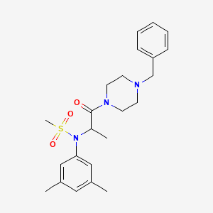 molecular formula C23H31N3O3S B4203771 N-[2-(4-benzyl-1-piperazinyl)-1-methyl-2-oxoethyl]-N-(3,5-dimethylphenyl)methanesulfonamide 