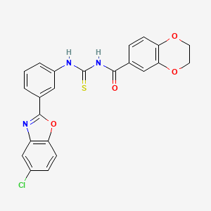 molecular formula C23H16ClN3O4S B4203809 N-({[3-(5-chloro-1,3-benzoxazol-2-yl)phenyl]amino}carbonothioyl)-2,3-dihydro-1,4-benzodioxine-6-carboxamide 