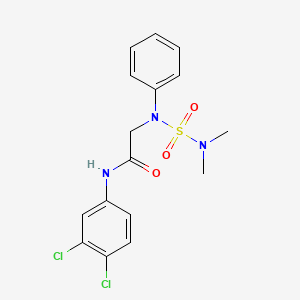 molecular formula C16H17Cl2N3O3S B4203853 N-(3,4-DICHLOROPHENYL)-2-[(DIMETHYLSULFAMOYL)(PHENYL)AMINO]ACETAMIDE 
