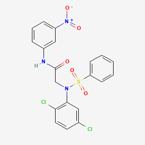 molecular formula C20H15Cl2N3O5S B4203979 N~2~-(2,5-dichlorophenyl)-N~1~-(3-nitrophenyl)-N~2~-(phenylsulfonyl)glycinamide 