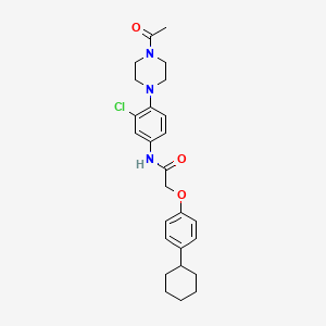 molecular formula C26H32ClN3O3 B4203997 N-[4-(4-acetyl-1-piperazinyl)-3-chlorophenyl]-2-(4-cyclohexylphenoxy)acetamide 