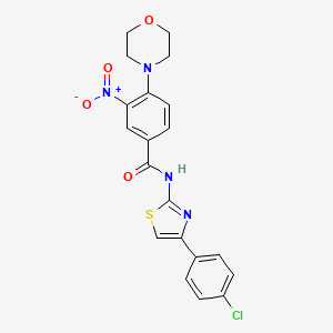 molecular formula C20H17ClN4O4S B4204048 N-[4-(4-chlorophenyl)-1,3-thiazol-2-yl]-4-(4-morpholinyl)-3-nitrobenzamide 