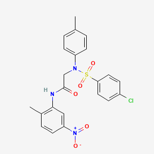 molecular formula C22H20ClN3O5S B4204099 N~2~-[(4-chlorophenyl)sulfonyl]-N~1~-(2-methyl-5-nitrophenyl)-N~2~-(4-methylphenyl)glycinamide 