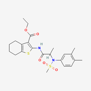 molecular formula C23H30N2O5S2 B4204107 ethyl 2-{[N-(3,4-dimethylphenyl)-N-(methylsulfonyl)alanyl]amino}-4,5,6,7-tetrahydro-1-benzothiophene-3-carboxylate 