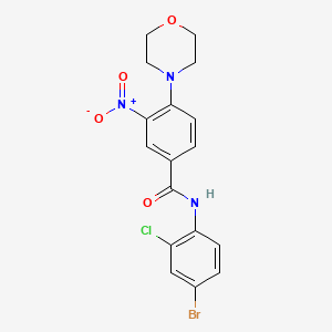 molecular formula C17H15BrClN3O4 B4204112 N-(4-bromo-2-chlorophenyl)-4-(4-morpholinyl)-3-nitrobenzamide 