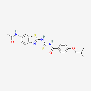 molecular formula C21H22N4O3S2 B4204245 N-({[6-(acetylamino)-1,3-benzothiazol-2-yl]amino}carbonothioyl)-4-isobutoxybenzamide 