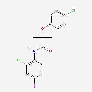 molecular formula C16H14Cl2INO2 B4204256 N-(2-chloro-4-iodophenyl)-2-(4-chlorophenoxy)-2-methylpropanamide 