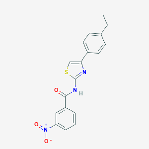 molecular formula C18H15N3O3S B420427 N-[4-(4-ethylphenyl)-1,3-thiazol-2-yl]-3-nitrobenzamide CAS No. 313366-40-4