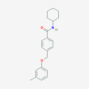 molecular formula C21H25NO2 B4204277 N~1~-Cyclohexyl-4-[(3-methylphenoxy)methyl]benzamide 
