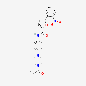 molecular formula C25H26N4O5 B4204317 N-[4-(4-isobutyryl-1-piperazinyl)phenyl]-5-(2-nitrophenyl)-2-furamide 