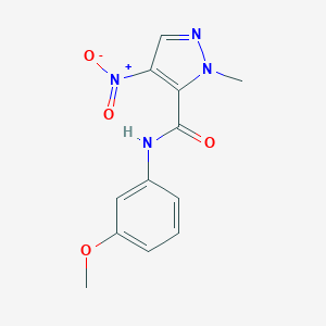 molecular formula C12H12N4O4 B420433 N-(3-methoxyphenyl)-1-methyl-4-nitro-1H-pyrazole-5-carboxamide 