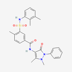 molecular formula C27H28N4O4S B4204334 N-(1,5-dimethyl-3-oxo-2-phenylpyrazol-4-yl)-3-[(2,3-dimethylphenyl)sulfamoyl]-4-methylbenzamide 