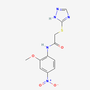molecular formula C11H11N5O4S B4204444 N-(2-methoxy-4-nitrophenyl)-2-(1H-1,2,4-triazol-5-ylsulfanyl)acetamide 