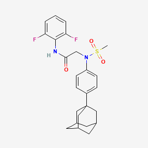 molecular formula C25H28F2N2O3S B4204484 N~2~-[4-(1-adamantyl)phenyl]-N~1~-(2,6-difluorophenyl)-N~2~-(methylsulfonyl)glycinamide 