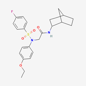 molecular formula C23H27FN2O4S B4204498 N-bicyclo[2.2.1]hept-2-yl-N~2~-(4-ethoxyphenyl)-N~2~-[(4-fluorophenyl)sulfonyl]glycinamide 