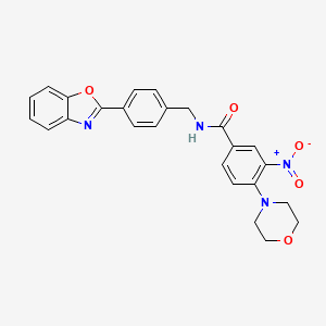 molecular formula C25H22N4O5 B4204595 N-[4-(1,3-benzoxazol-2-yl)benzyl]-4-(4-morpholinyl)-3-nitrobenzamide 