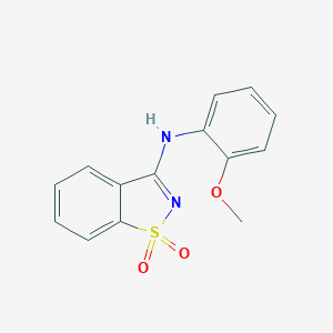 molecular formula C14H12N2O3S B420460 N-(2-methoxyphenyl)-1,2-benzothiazol-3-amine 1,1-dioxide CAS No. 107922-15-6