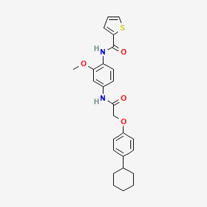 molecular formula C26H28N2O4S B4204611 N-(4-{[(4-cyclohexylphenoxy)acetyl]amino}-2-methoxyphenyl)thiophene-2-carboxamide 