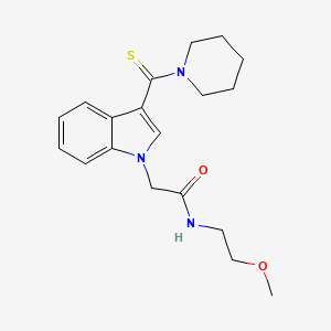 molecular formula C19H25N3O2S B4204673 N-(2-methoxyethyl)-2-[3-(1-piperidinylcarbonothioyl)-1H-indol-1-yl]acetamide 