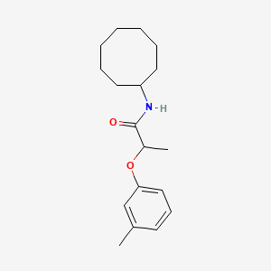 molecular formula C18H27NO2 B4204688 N-cyclooctyl-2-(3-methylphenoxy)propanamide 