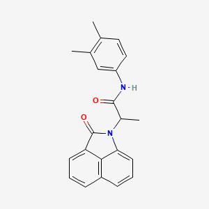 molecular formula C22H20N2O2 B4204699 N-(3,4-dimethylphenyl)-2-(2-oxobenzo[cd]indol-1(2H)-yl)propanamide 
