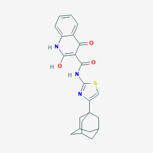 molecular formula C23H23N3O3S B420470 N-[4-(1-adamantyl)-1,3-thiazol-2-yl]-4-hydroxy-2-oxo-1,2-dihydro-3-quinolinecarboxamide CAS No. 372088-56-7