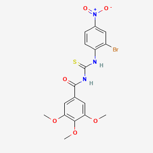 molecular formula C17H16BrN3O6S B4204768 N-[(2-bromo-4-nitrophenyl)carbamothioyl]-3,4,5-trimethoxybenzamide 