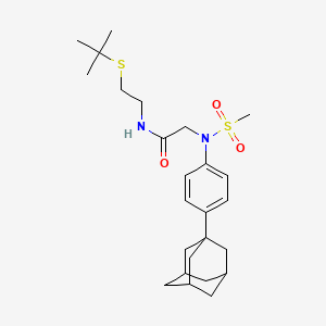 molecular formula C25H38N2O3S2 B4204806 N~2~-[4-(1-adamantyl)phenyl]-N~1~-[2-(tert-butylthio)ethyl]-N~2~-(methylsulfonyl)glycinamide 