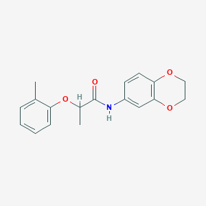 molecular formula C18H19NO4 B4204853 N-(2,3-dihydro-1,4-benzodioxin-6-yl)-2-(2-methylphenoxy)propanamide 