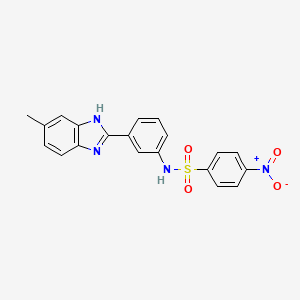 molecular formula C20H16N4O4S B4204880 N-[3-(5-methyl-1H-benzimidazol-2-yl)phenyl]-4-nitrobenzenesulfonamide 