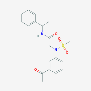 molecular formula C19H22N2O4S B4204887 N~2~-(3-acetylphenyl)-N~2~-(methylsulfonyl)-N~1~-(1-phenylethyl)glycinamide 