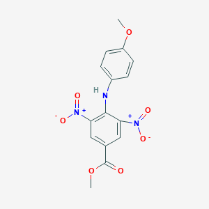 molecular formula C15H13N3O7 B420495 methyl 4-[(4-methoxyphenyl)amino]-3,5-dinitrobenzoate 