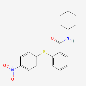 molecular formula C19H20N2O3S B4204977 N~1~-Cyclohexyl-2-[(4-nitrophenyl)sulfanyl]benzamide 