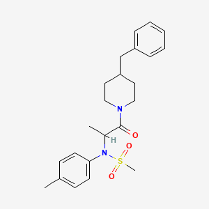 molecular formula C23H30N2O3S B4205013 N-[2-(4-benzyl-1-piperidinyl)-1-methyl-2-oxoethyl]-N-(4-methylphenyl)methanesulfonamide 