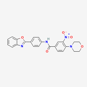 molecular formula C24H20N4O5 B4205030 N-[4-(1,3-benzoxazol-2-yl)phenyl]-4-(4-morpholinyl)-3-nitrobenzamide 