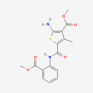 molecular formula C16H16N2O5S B4205040 methyl 2-amino-5-({[2-(methoxycarbonyl)phenyl]amino}carbonyl)-4-methyl-3-thiophenecarboxylate 