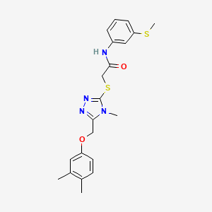 molecular formula C21H24N4O2S2 B4205041 2-[[5-[(3,4-dimethylphenoxy)methyl]-4-methyl-1,2,4-triazol-3-yl]sulfanyl]-N-(3-methylsulfanylphenyl)acetamide 