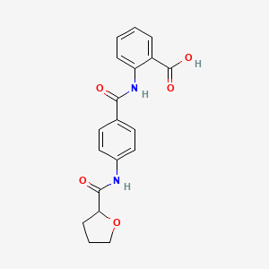 molecular formula C19H18N2O5 B4205057 2-[({4-[(Tetrahydrofuran-2-ylcarbonyl)amino]phenyl}carbonyl)amino]benzoic acid 